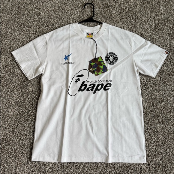 Bape White Graphic Short Sleeve Tee - Picture 1 of 4